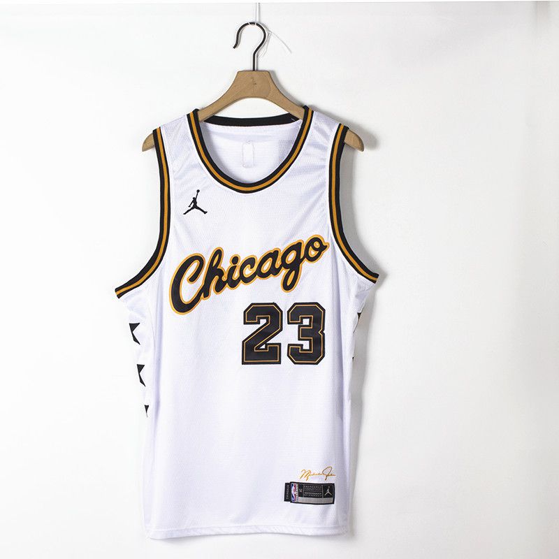 Men Chicago Bulls #23 Jordan White Championship Commemorative Edition NBA Jersey